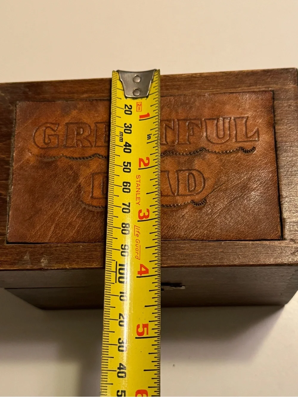 “Greatful” Grateful Dead Rock Band Vintage Hand Made Wooden Trinket Box